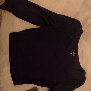 Lulus navy blue long sleeve crop top